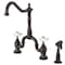 Kingston Brass Bridge Kitchen Faucet with Brass Sprayer, Oil Rubbed Bronze KS7755PXBS - alternate 1